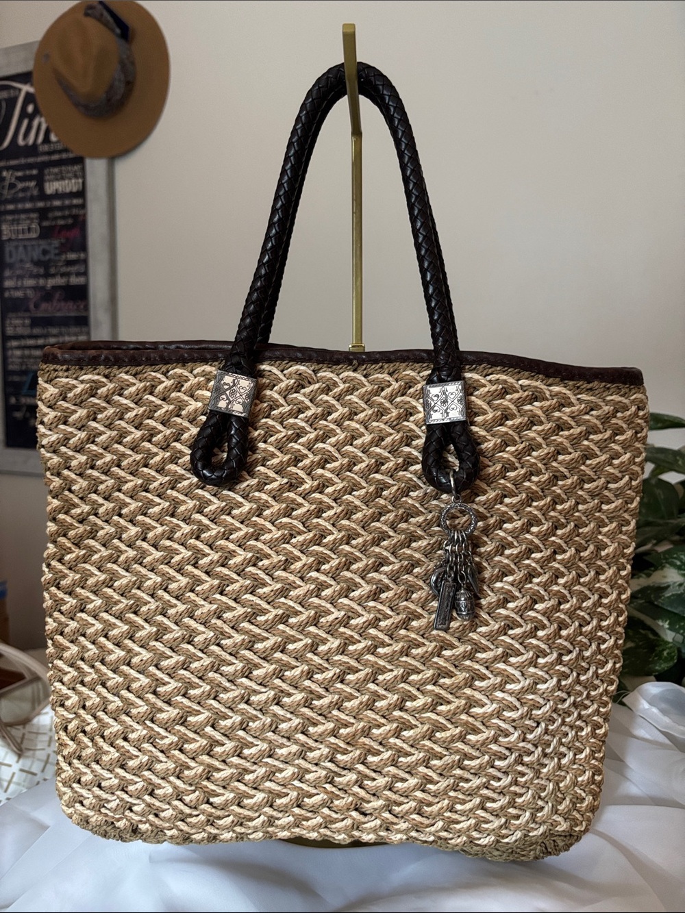 Vintage Brighton “Rita” Straw Tote